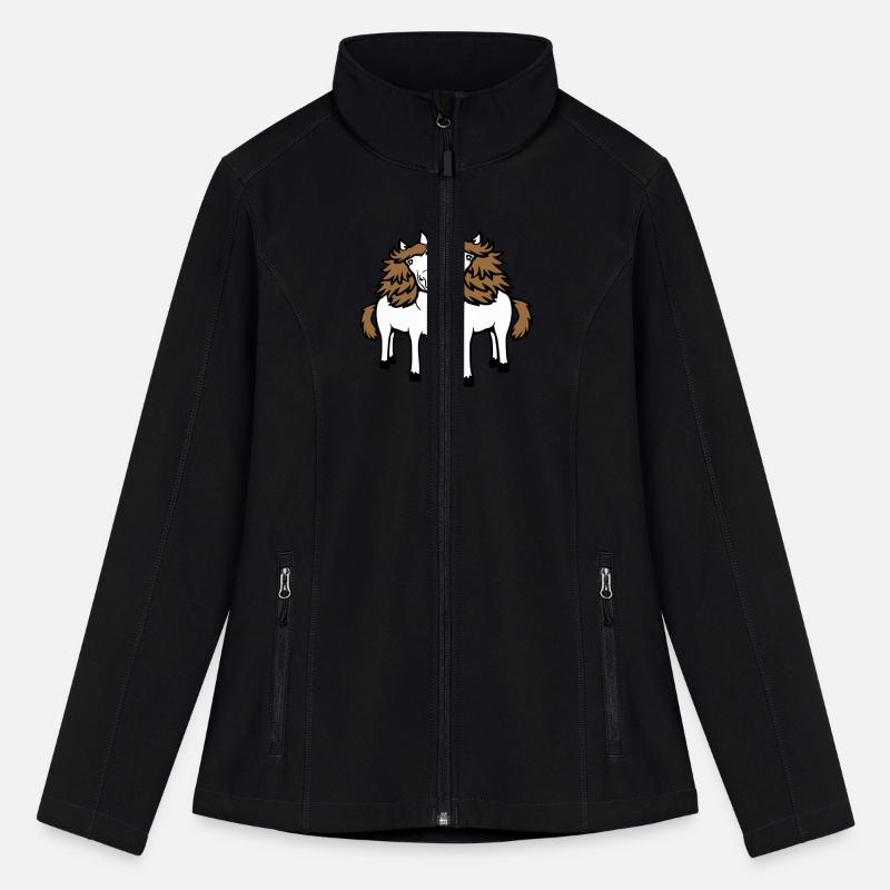 2 horses Team Pony Foal Couple Comic Friends Love