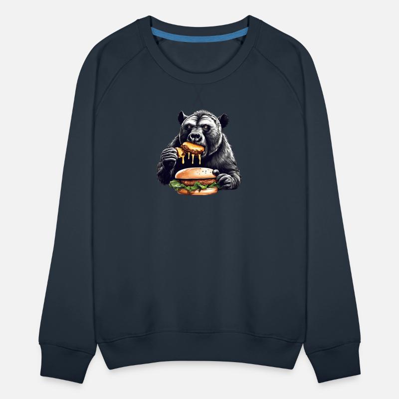Bear Enjoying Burgers Illustration