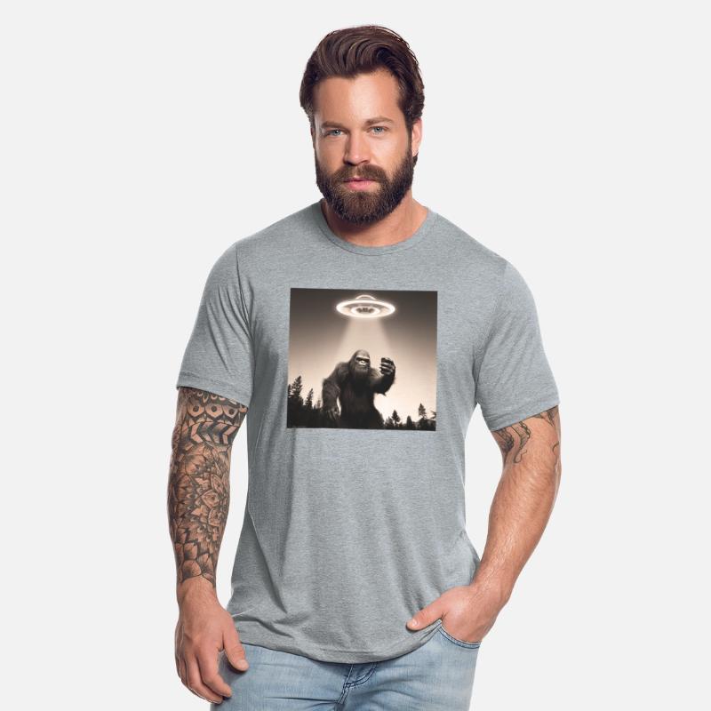 Bigfoot in selfie mode with UFOs