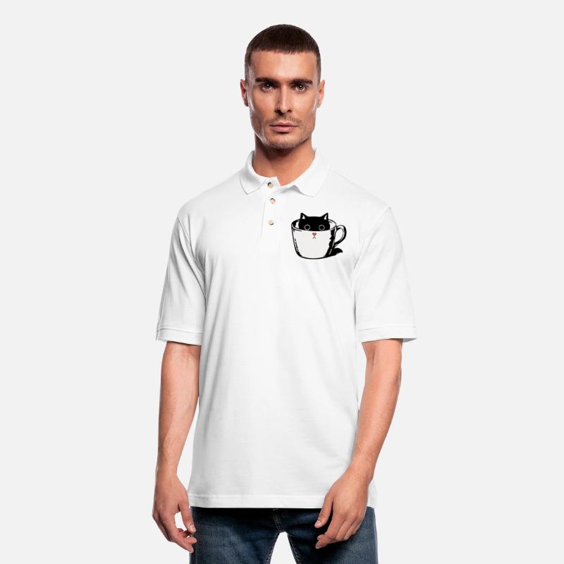 Black kitten with red nose hiding in a cup