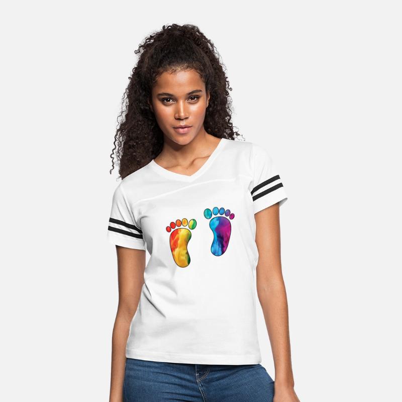 Colorful Rainbow Footprints With Smoke And Fog