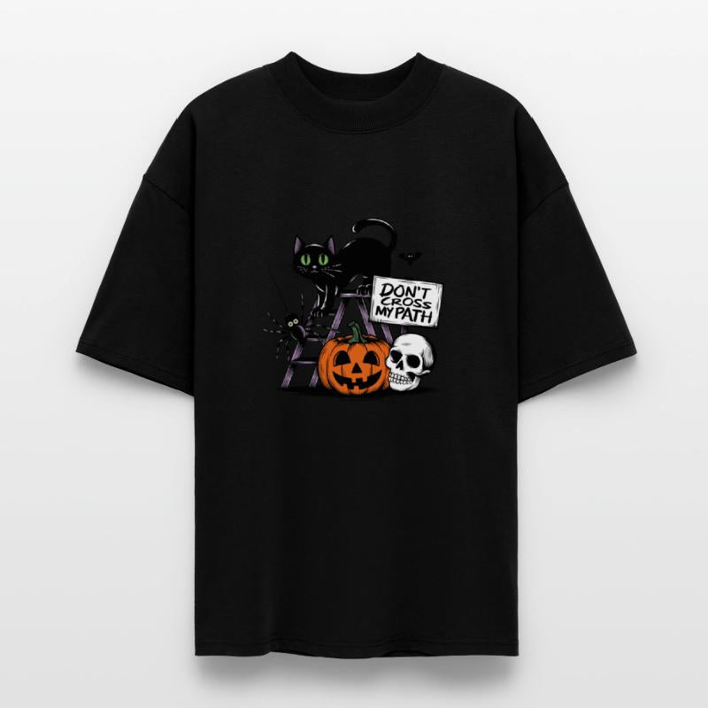 Don't Cross My Path Black Cat On Ladder Skull Bat