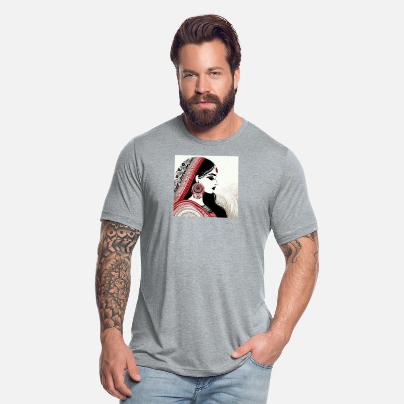 Elegant Indian Woman Portrait Illustration