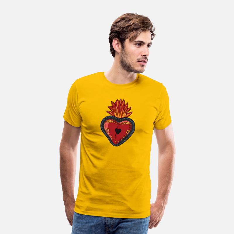 Flaming Sacred Heart Mecan Folk Devotion Symbol