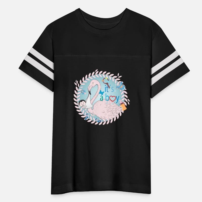 Flamingo with baby and baby paraphernalia