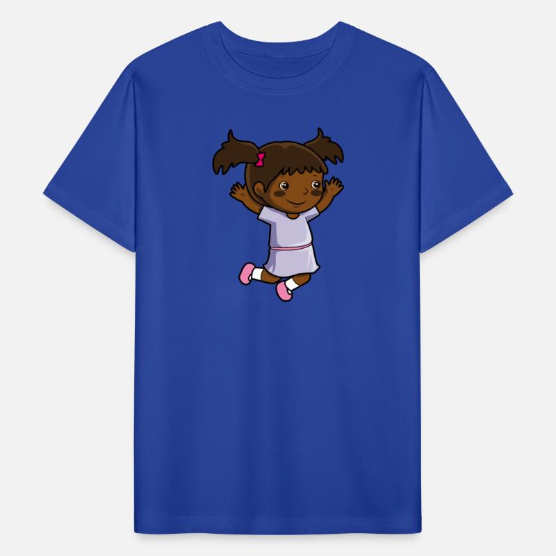 Girl jumps school enrollment joy kindergarten