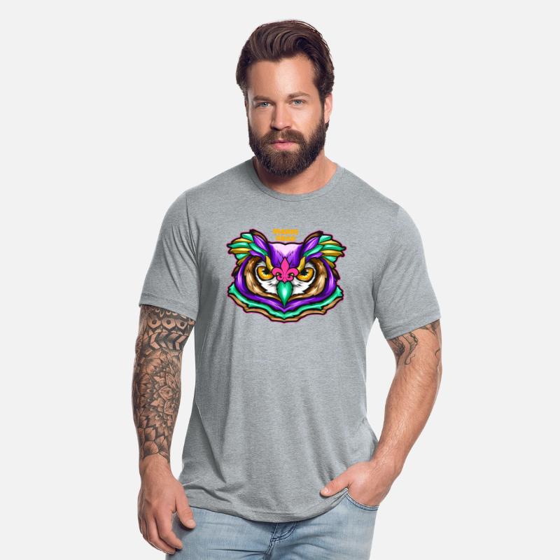 Purple Green Owl With Pink Fleur De Lis For Mardi