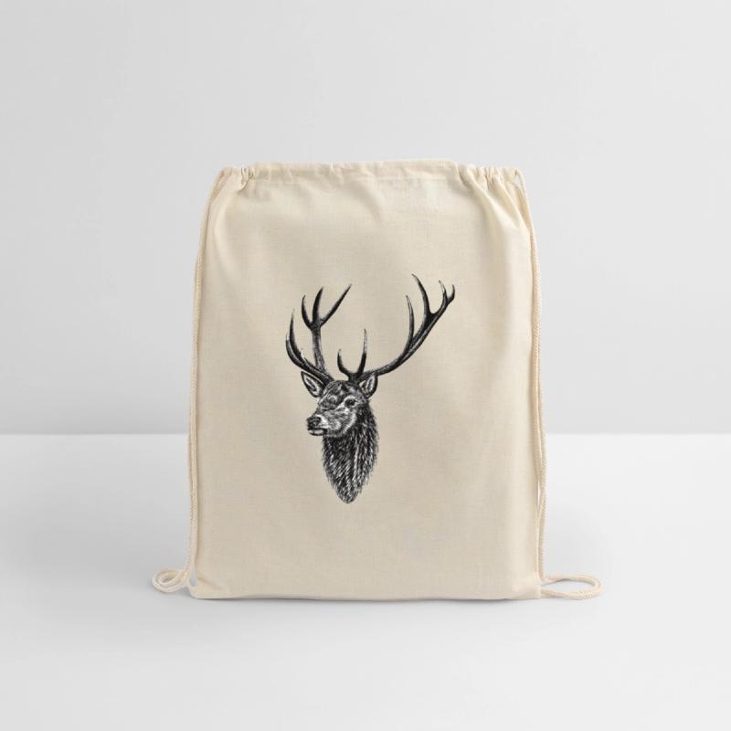 Red deer stag - ink illustration