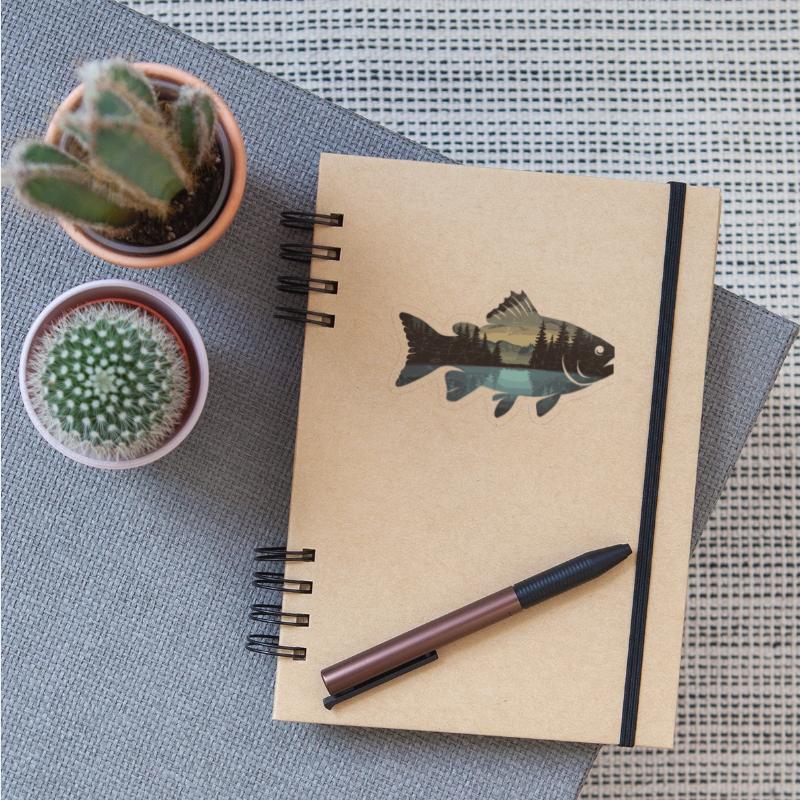 Serene Wilderness Fish Scene Nature Lovers Artwork