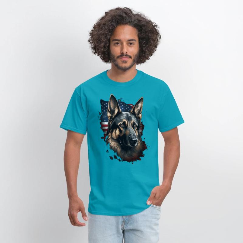 Shepherd Dog American Flag Proud Dog Lover