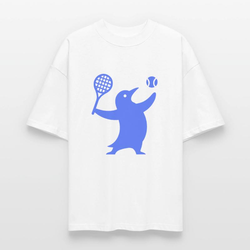 Simple penguin silhouette tennis player sport desi