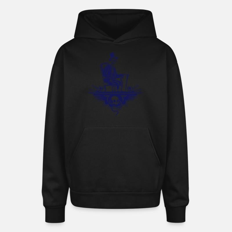 Skeleton Top Hat One Legged In Chair Design Navy