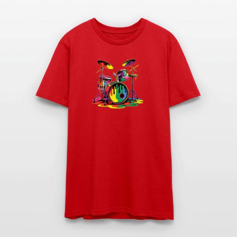 Vibrant Drummer Paint Splash Design