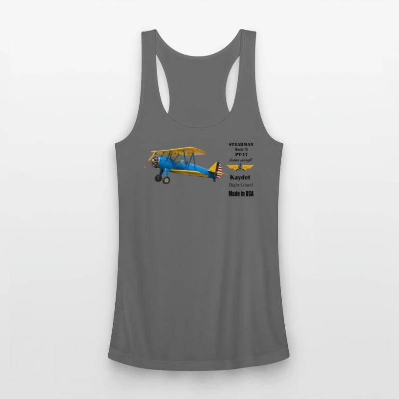 Vintage Blue Biplane with Winged Emblem