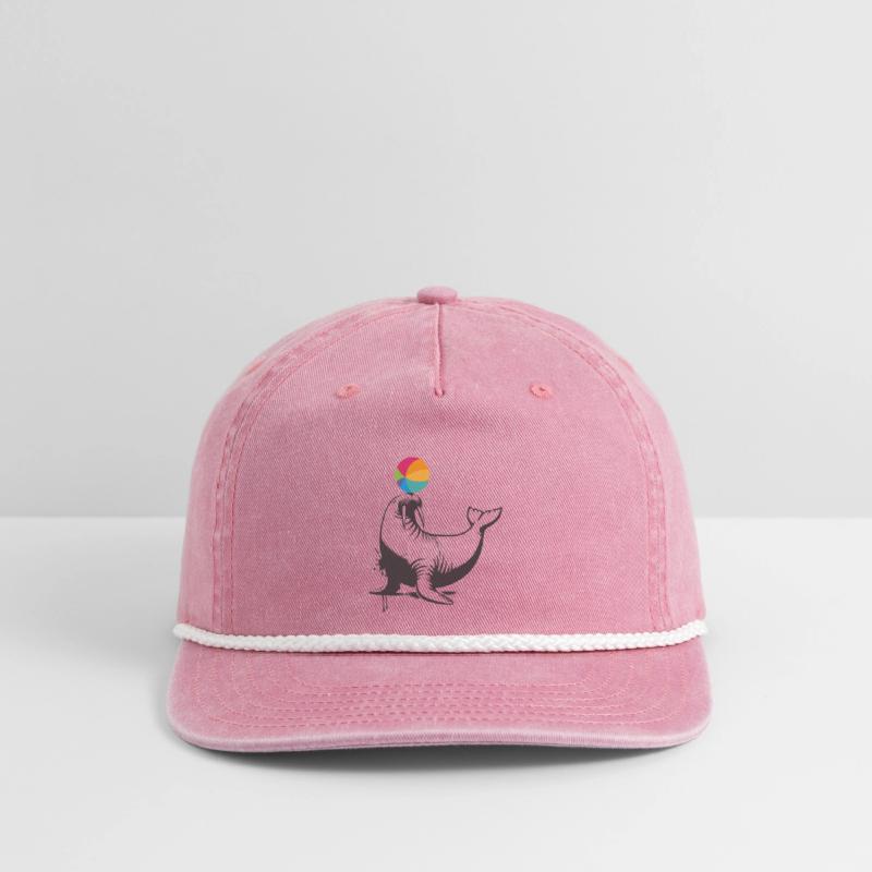 Walrus with colorful ball in stencil style