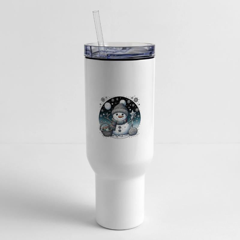 Whimsical Christmas Snowman with Scarf