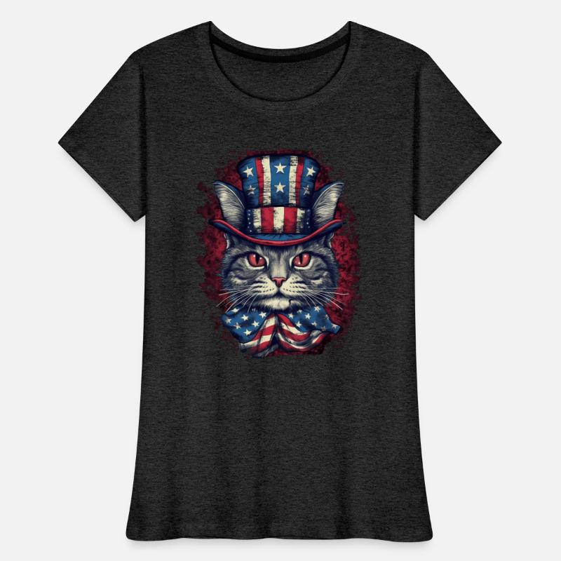 4th of July Cat Lover with Uncle Sam Hat Patriotic