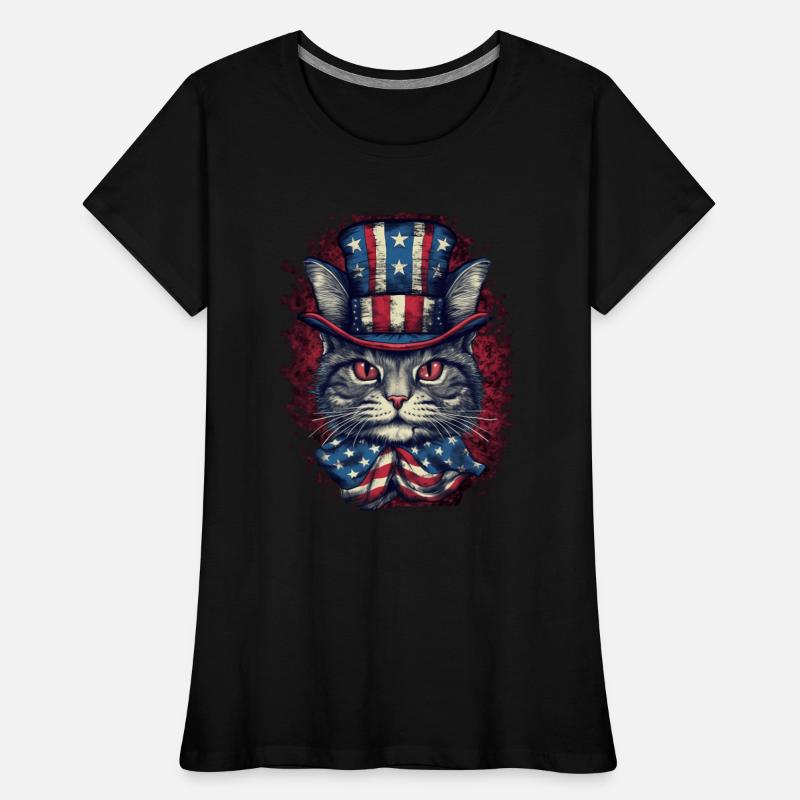 4th of July Cat Lover with Uncle Sam Hat Patriotic