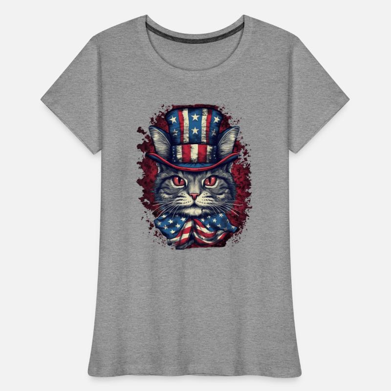 4th of July Cat Lover with Uncle Sam Hat Patriotic