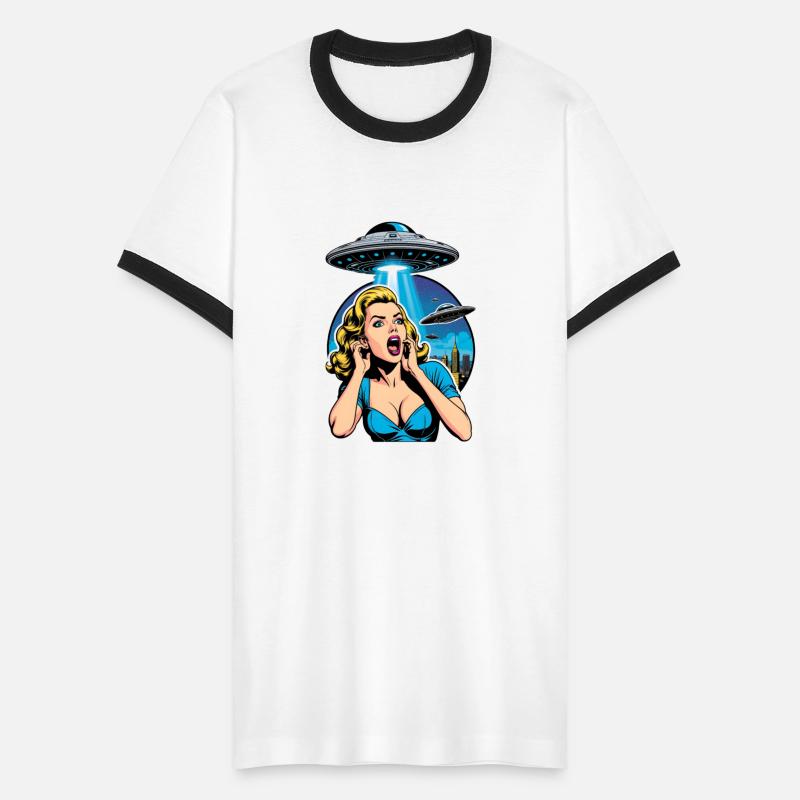 A beautiful woman is terrified of UFO invasion.