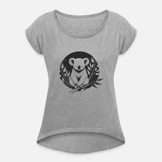 A koala surrounded by delicate eucalyptus branches