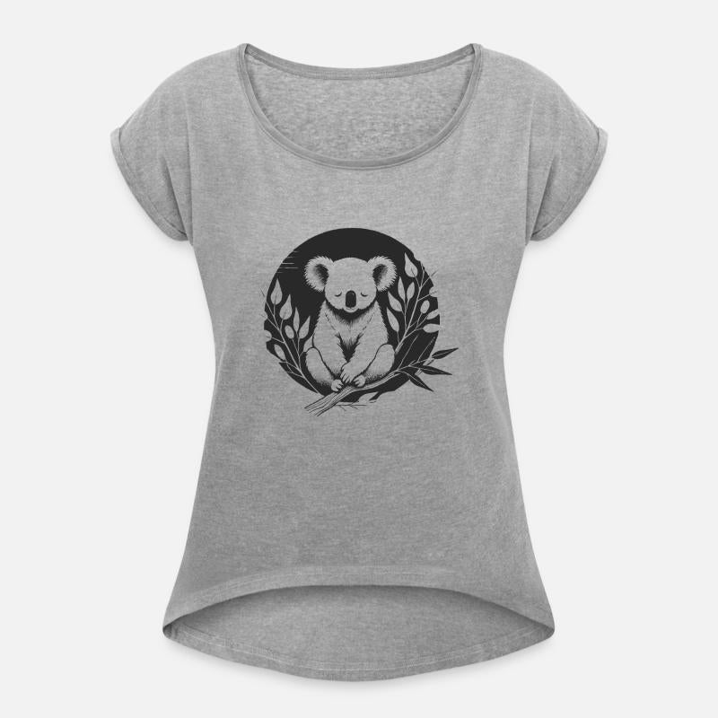 A koala surrounded by delicate eucalyptus branches