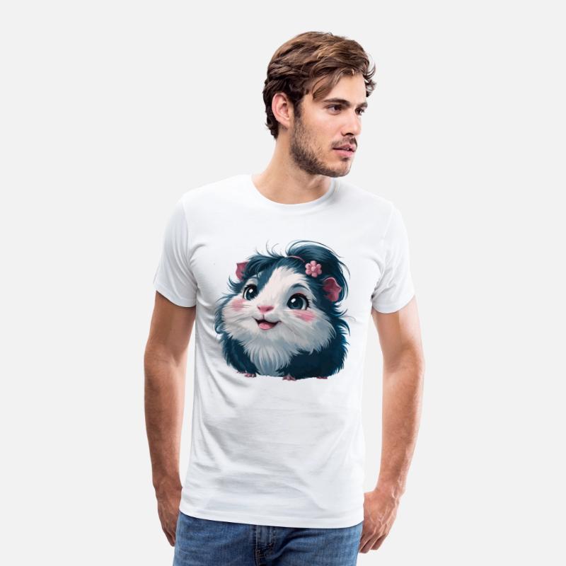 Adorable Fluffy Guinea Pig with Flower Accent