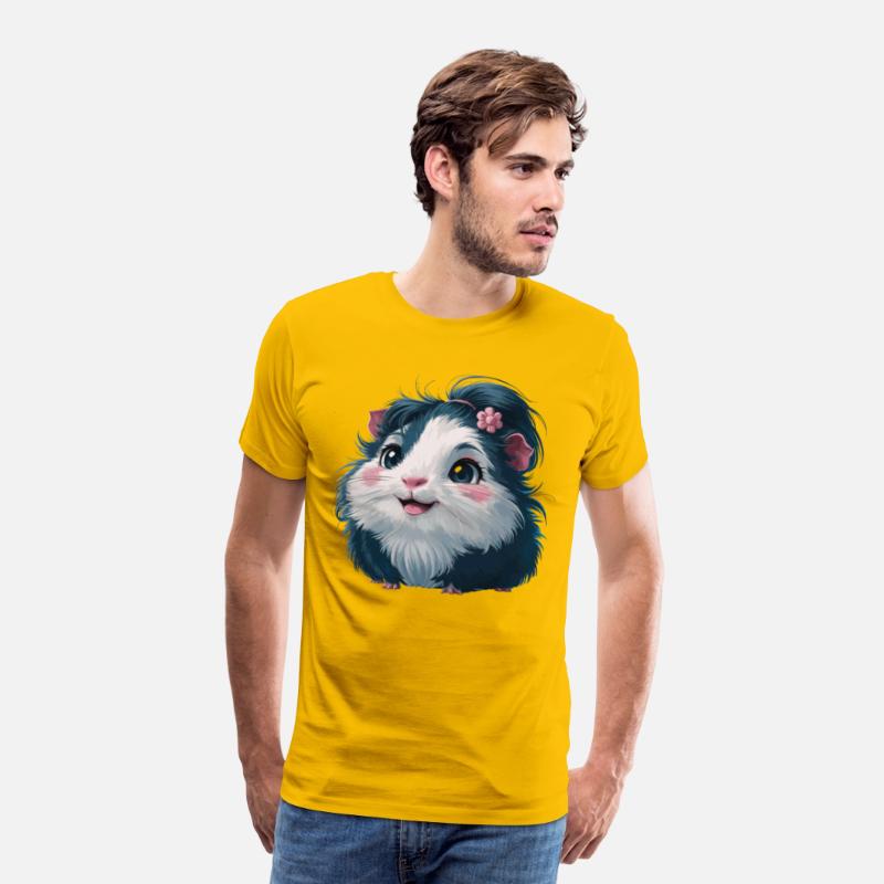 Adorable Fluffy Guinea Pig with Flower Accent