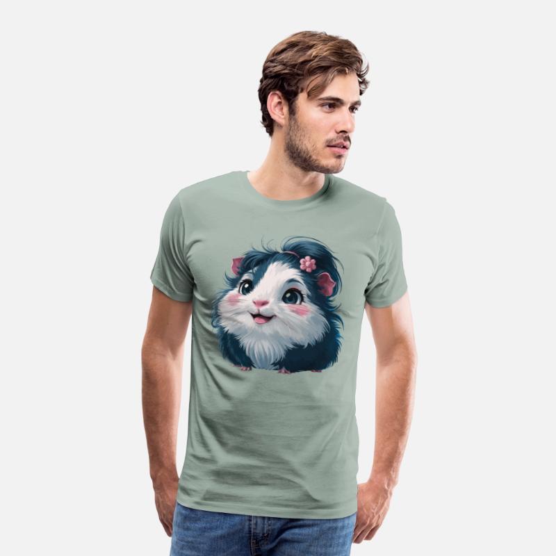 Adorable Fluffy Guinea Pig with Flower Accent