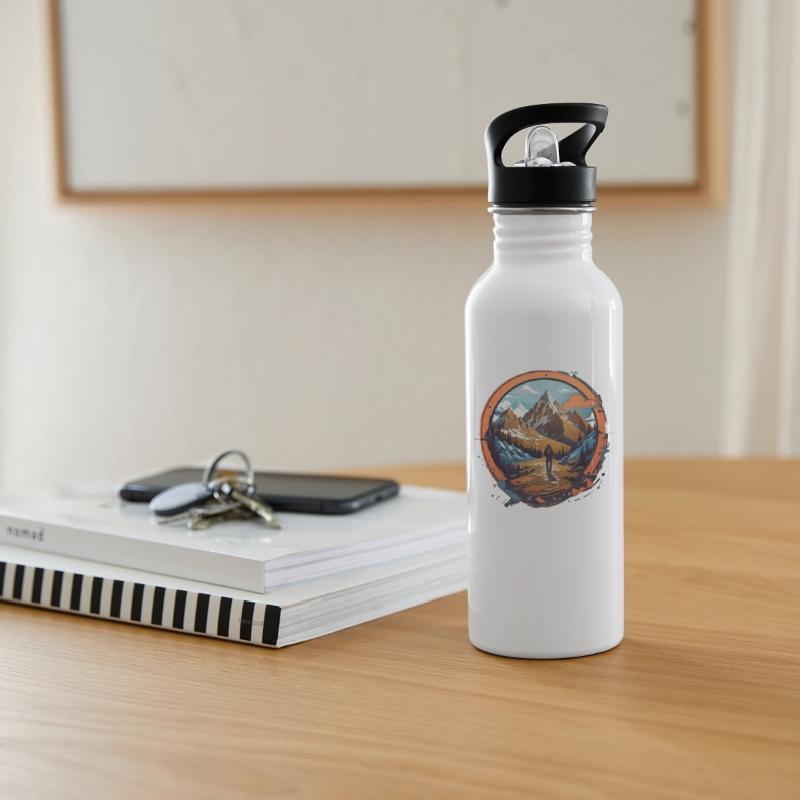 Adventure Tourer hiking in Mountains in Winter