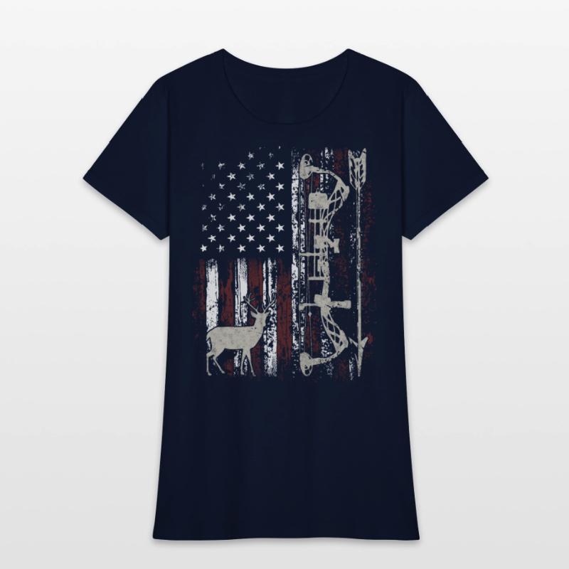 American Flag Bowhunting Bow Archery Deer Hunter