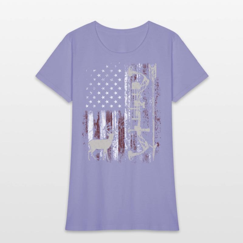 American Flag Bowhunting Bow Archery Deer Hunter