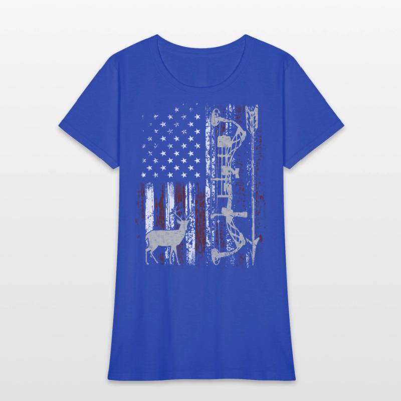 American Flag Bowhunting Bow Archery Deer Hunter