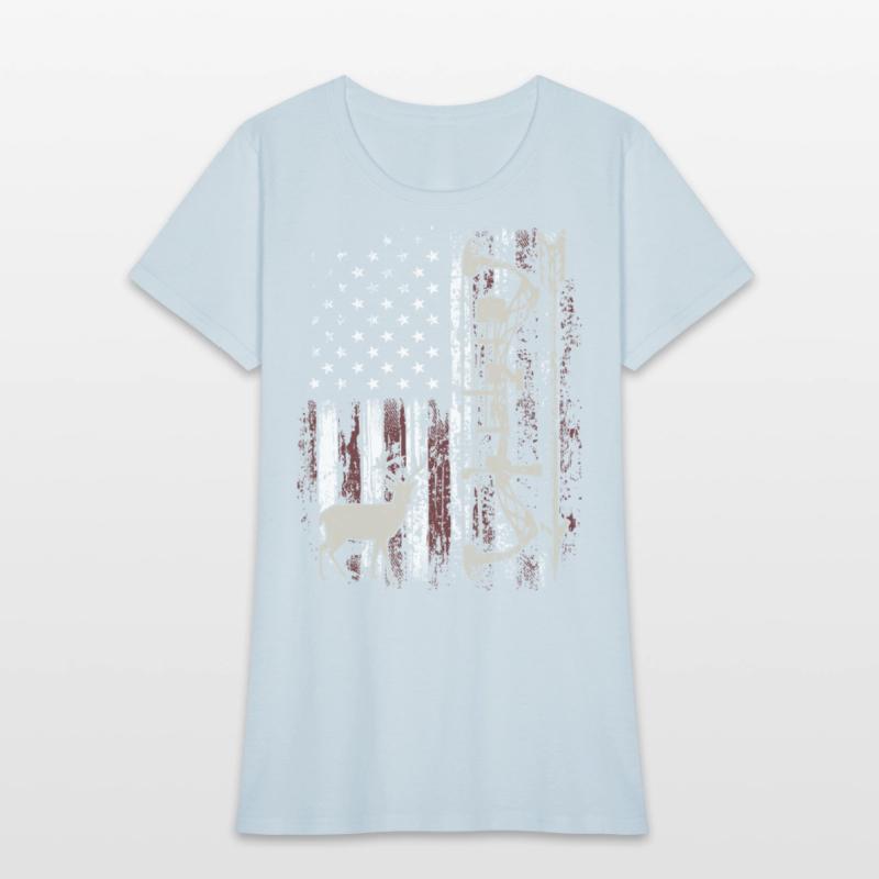 American Flag Bowhunting Bow Archery Deer Hunter