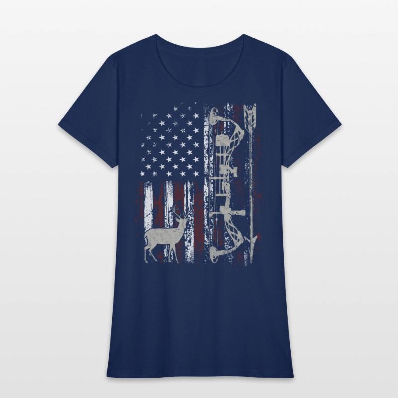 American Flag Bowhunting Bow Archery Deer Hunter