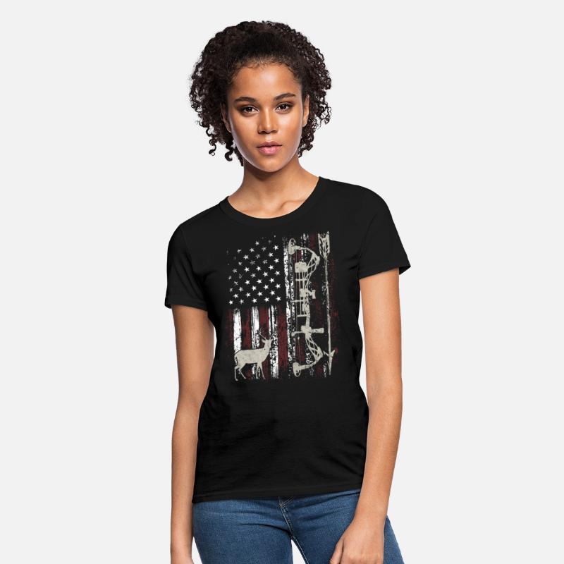 American Flag Bowhunting Bow Archery Deer Hunter