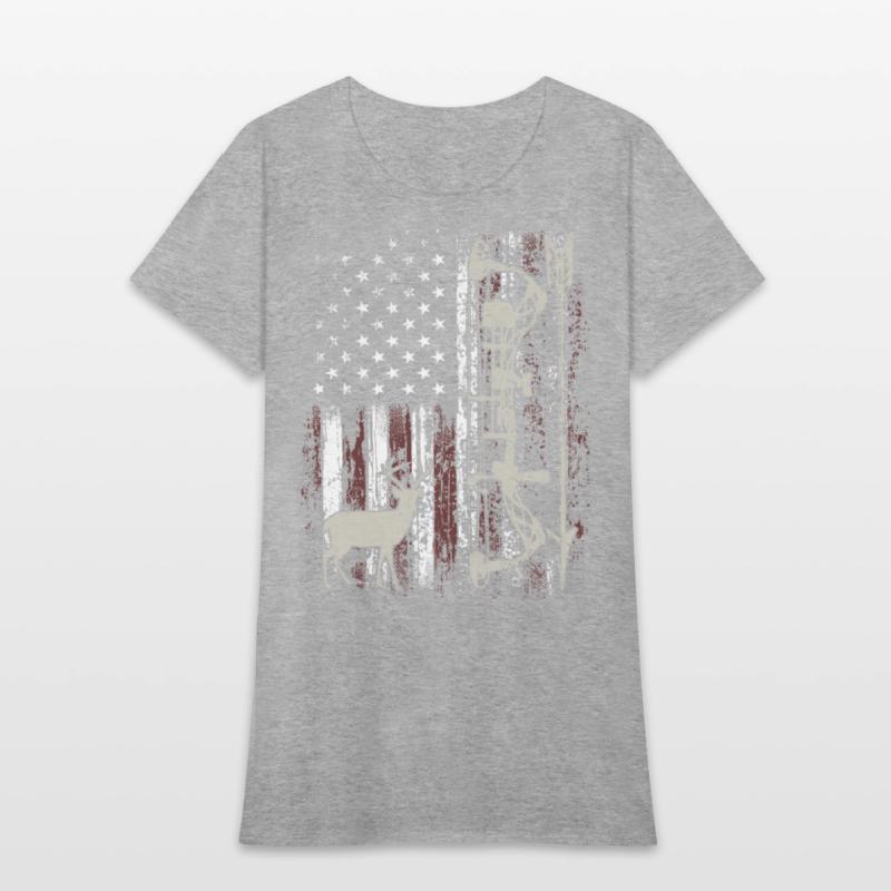 American Flag Bowhunting Bow Archery Deer Hunter