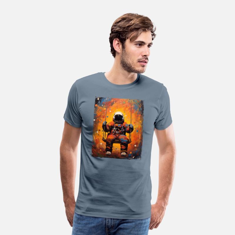 Astronaut On Swing Outer Space Galaxy Funny Planet