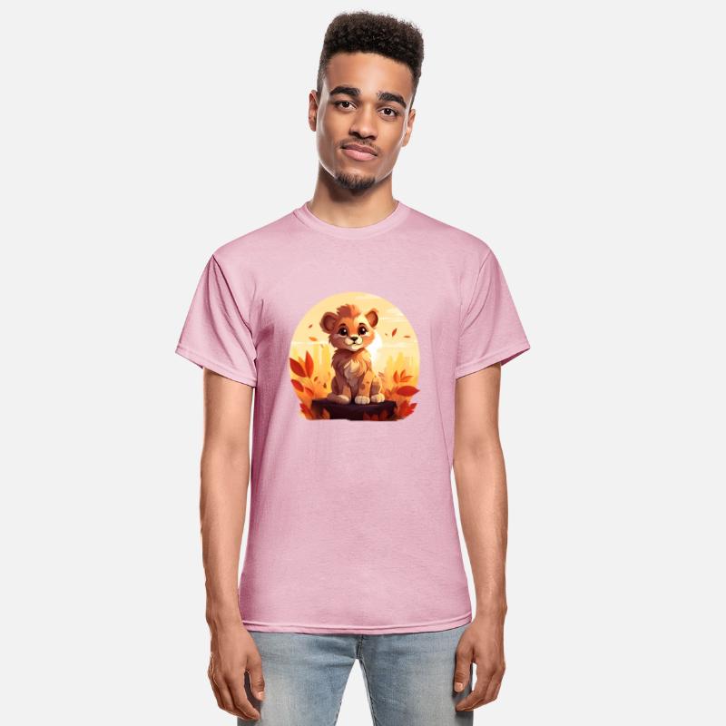 Autumnal Lion at Sunset: Colorful Nature Design