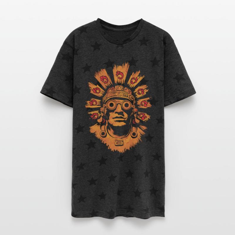 Aztec God Ancient Mythology Tlaloc Fierce Sunburst