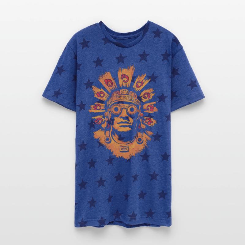 Aztec God Ancient Mythology Tlaloc Fierce Sunburst