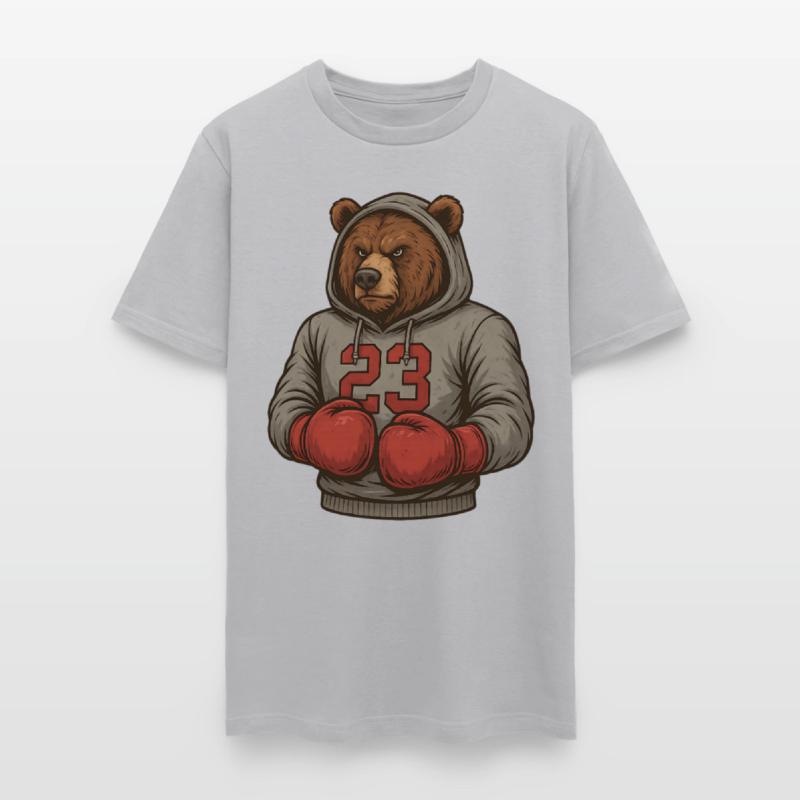 Bear 23 Boxing Hoodie Grizzly Gym Fighter Tee