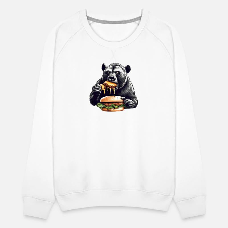 Bear Enjoying Burgers Illustration