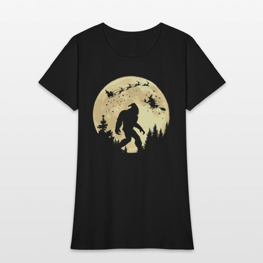 Best Xmas Funny Bigfoot Santa Claus Witch Moon