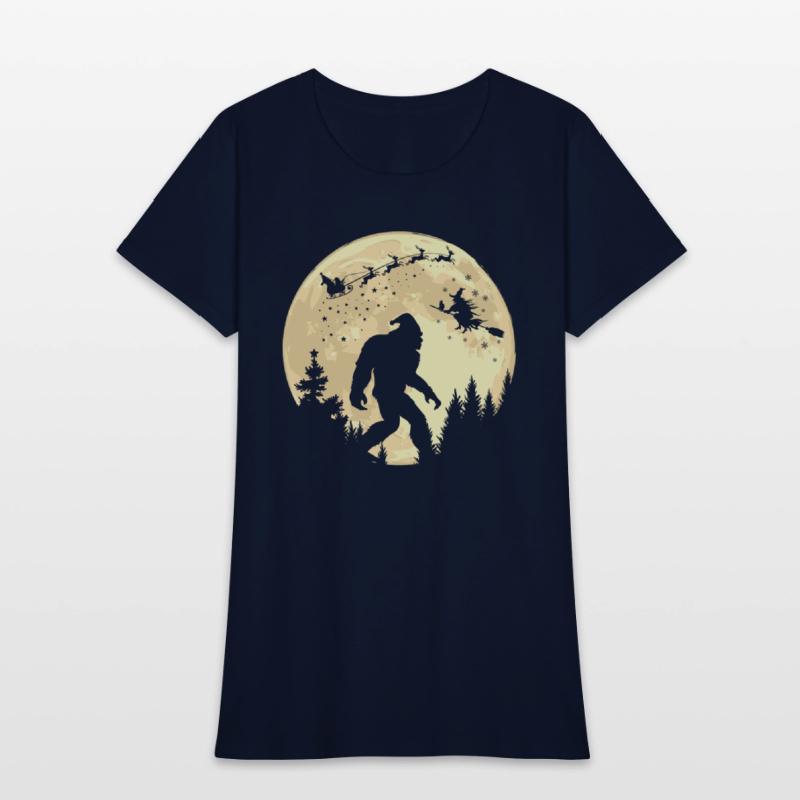 Best Xmas Funny Bigfoot Santa Claus Witch Moon