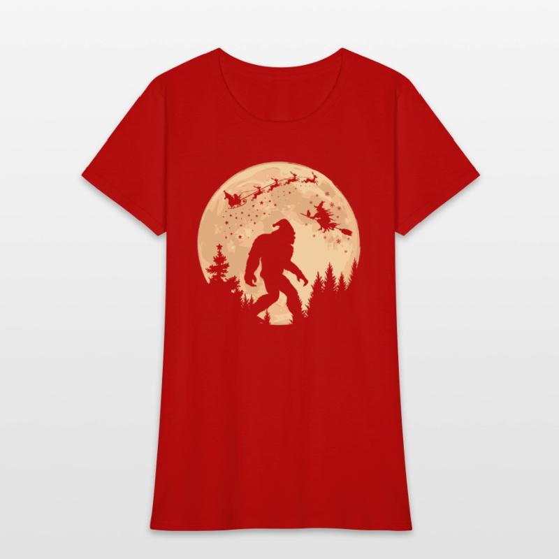 Best Xmas Funny Bigfoot Santa Claus Witch Moon