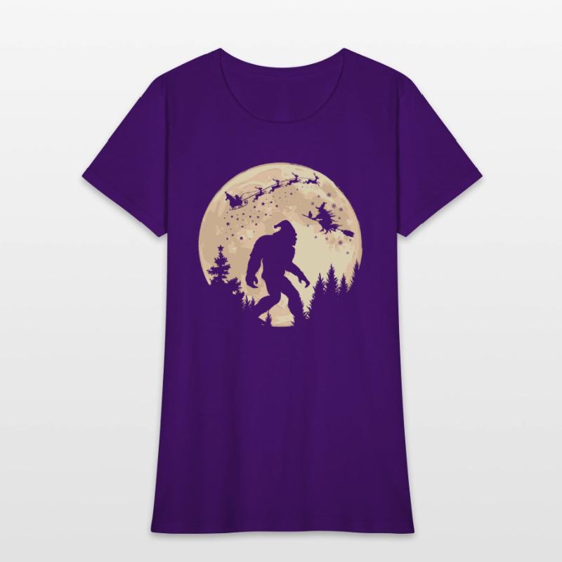 Best Xmas Funny Bigfoot Santa Claus Witch Moon