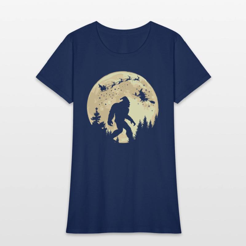 Best Xmas Funny Bigfoot Santa Claus Witch Moon
