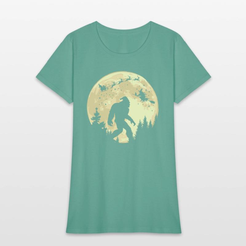 Best Xmas Funny Bigfoot Santa Claus Witch Moon