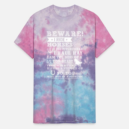 Beware I ride Horses Funny Shirt for Horses Lovers